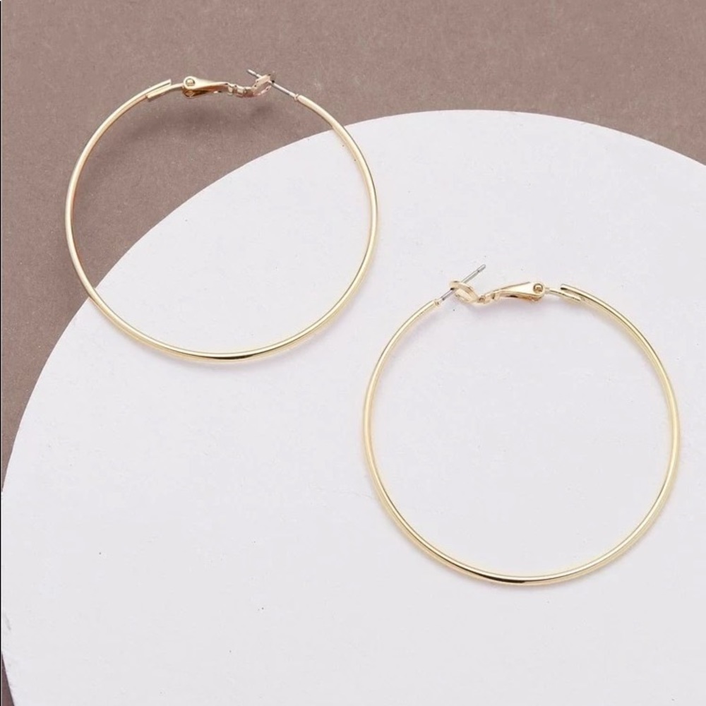 High-Polish Gold Hoop Earrings